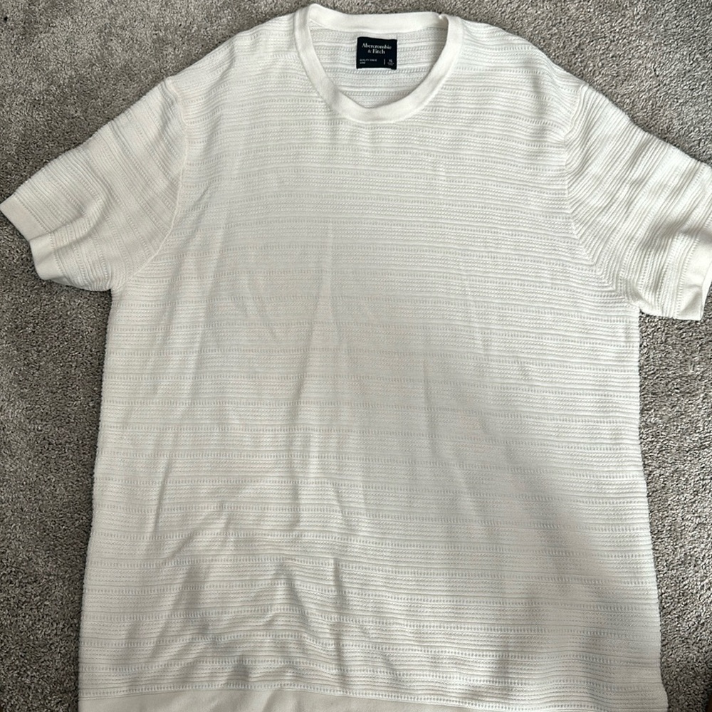 Abercrombie & Fitch white textured tee, XL
